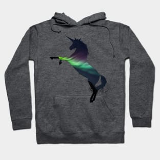 Aurora Borealis unicorn Silhouette Hoodie